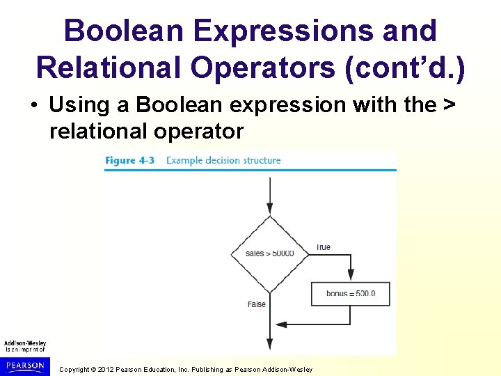 Boolean Expressions and Relational Operators (cont’d. ) • Using a Boolean expression with the