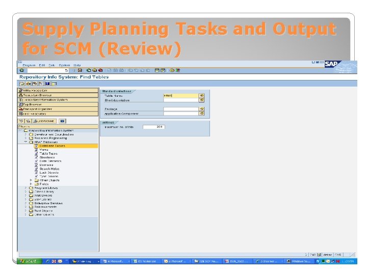 Supply Planning Tasks and Output for SCM (Review) 