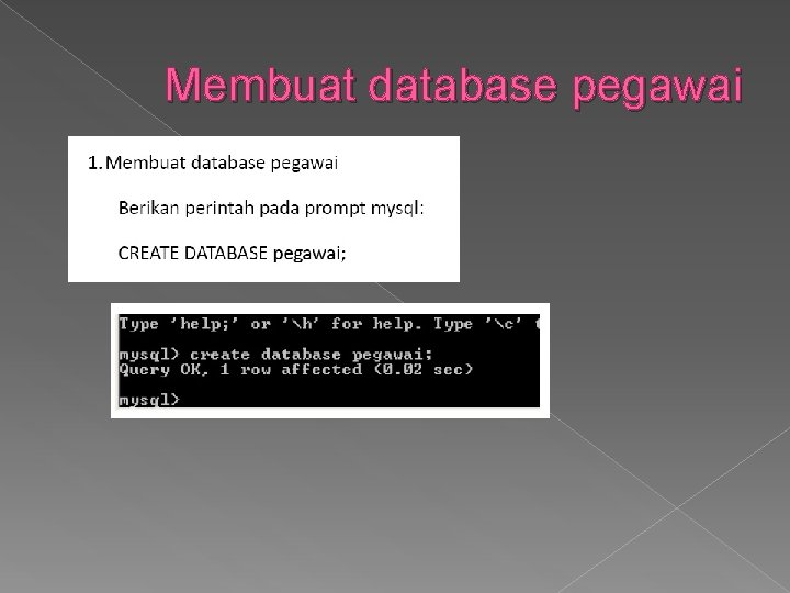 Membuat database pegawai 