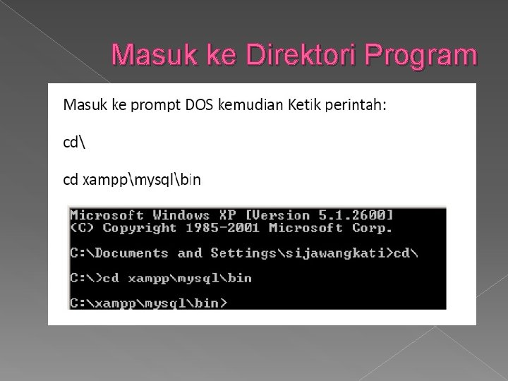 Masuk ke Direktori Program 