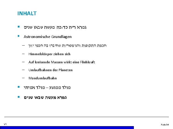 INHALT § כה מעשה שבאו שנים / גמרא ר"ה כד § Astronomische Grundlagen –