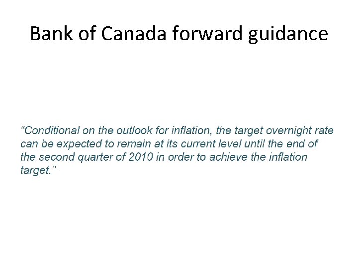 Bank of Canada forward guidance 