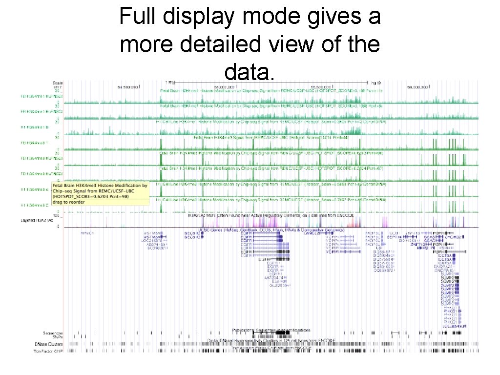 Full display mode gives a more detailed view of the data. 