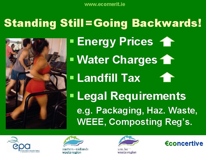 www. ecomerit. ie Standing Still = Going Backwards! § Energy Prices § Water Charges