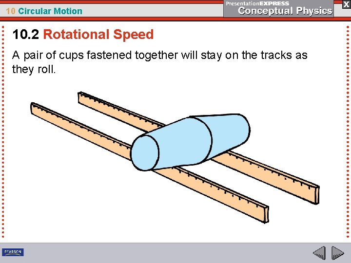 10 Circular Motion 10. 2 Rotational Speed A pair of cups fastened together will