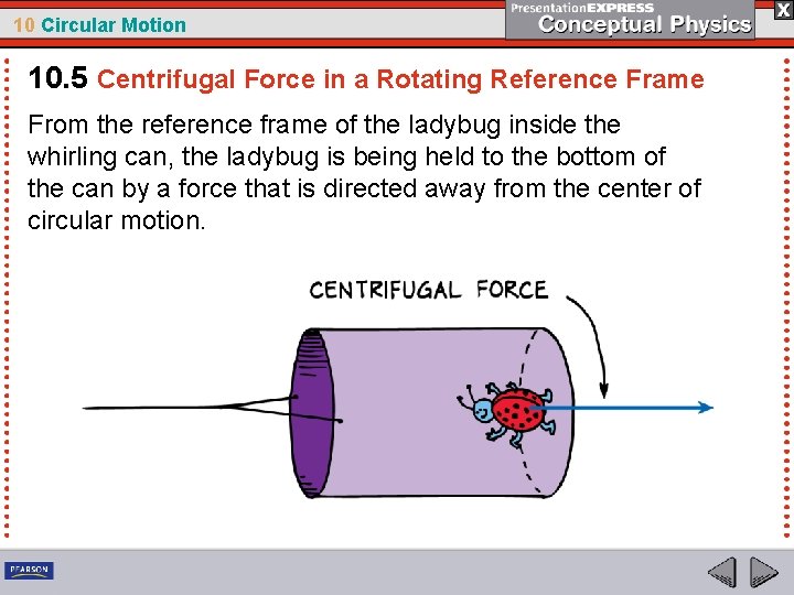 10 Circular Motion 10. 5 Centrifugal Force in a Rotating Reference Frame From the