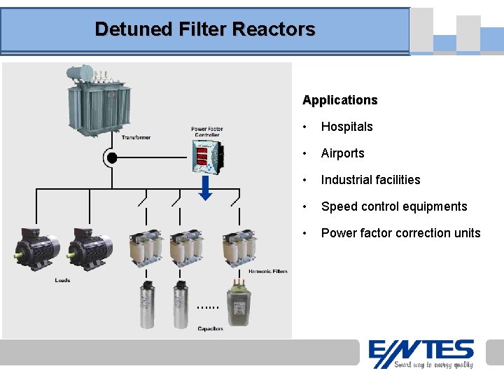 Detuned Filter Reactors Applications • Hospitals • Airports • Industrial facilities • Speed control