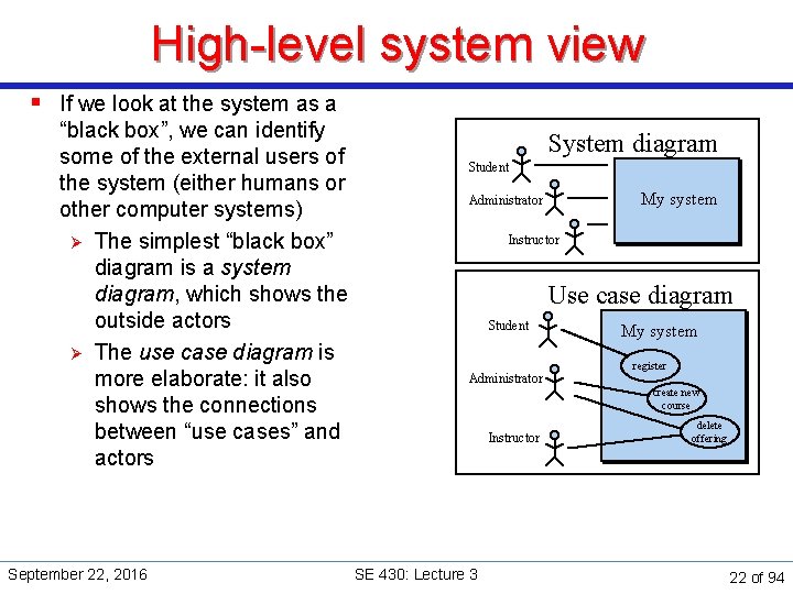 High-level system view § If we look at the system as a “black box”,