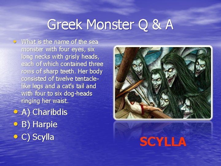 Greek Monster Q & A • What is the name of the sea monster