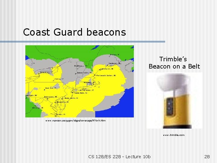 Coast Guard beacons Trimble’s Beacon on a Belt www. navcen. uscg. gov/dgps/coverage/NYork. htm www.