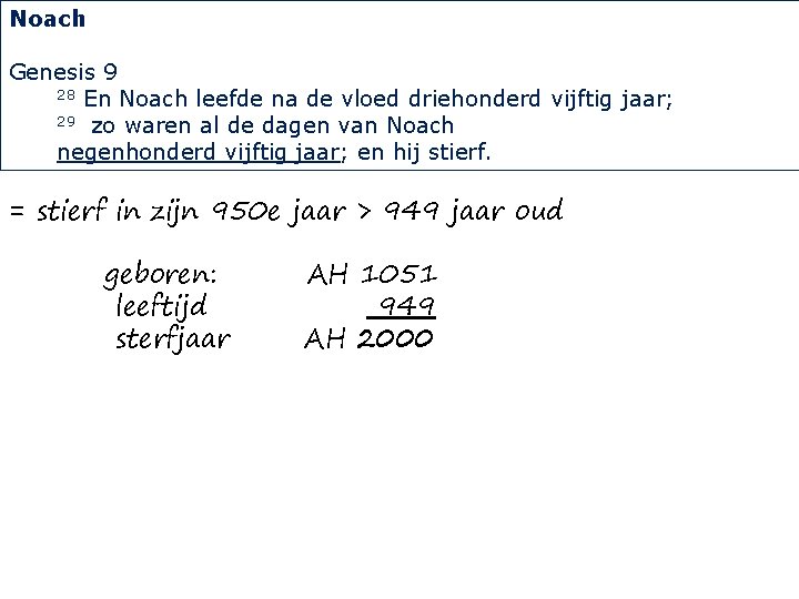 Noach Genesis 9 28 En Noach leefde na de vloed driehonderd vijftig jaar; 29
