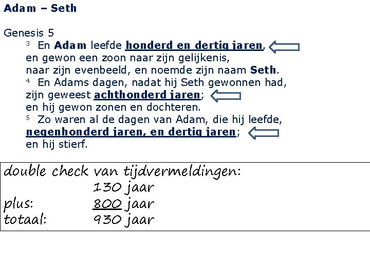 Adam – Seth Genesis 5 3 En Adam leefde honderd en dertig jaren, en