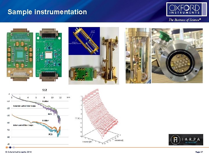 Sample instrumentation The Business of Science® © Oxford Instruments 2014 Page 27 