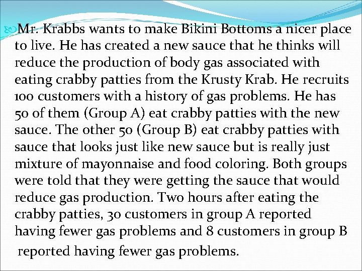  Mr. Krabbs wants to make Bikini Bottoms a nicer place to live. He
