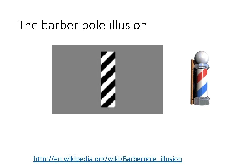The barber pole illusion http: //en. wikipedia. org/wiki/Barberpole_illusion 