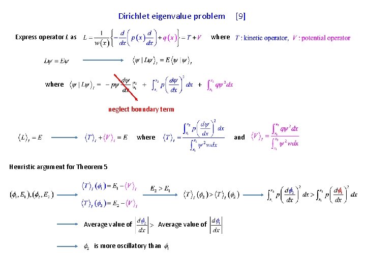 Dirichlet eigenvalue problem Express operator L as [9] where neglect boundary term where and