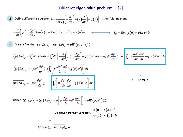Dirichlet eigenvalue problem 3 Define differential operator 4 Green’s identity: [2] , then it