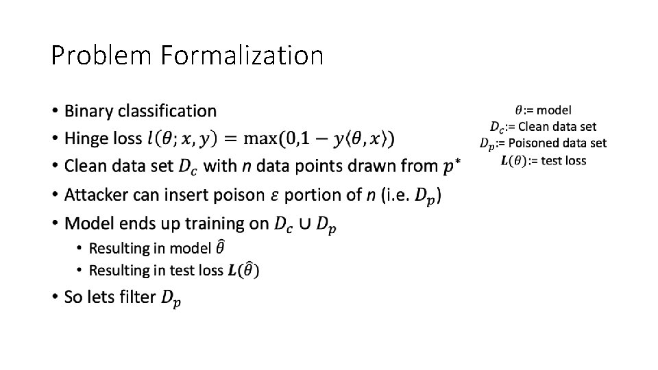 Problem Formalization • 