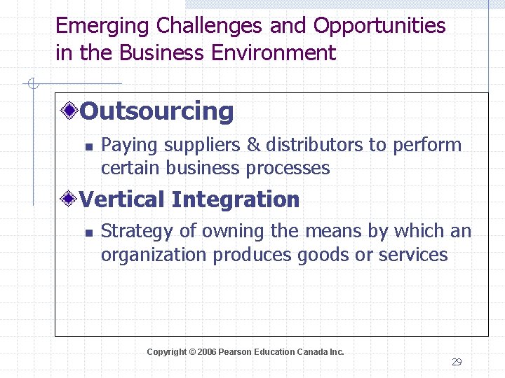 Emerging Challenges and Opportunities in the Business Environment Outsourcing n Paying suppliers & distributors