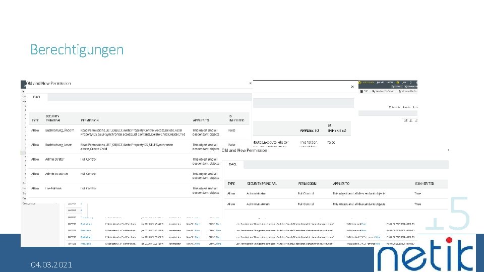 Berechtigungen 15 04. 03. 2021 