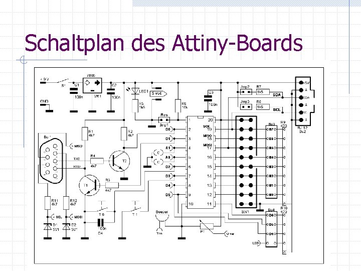 Schaltplan des Attiny-Boards 