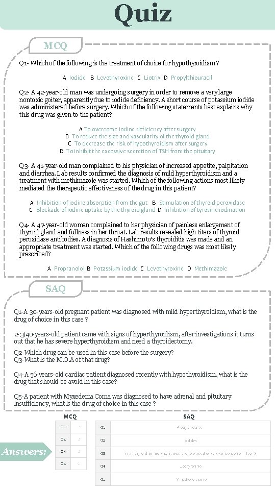 Quiz MCQ Q 1 - Which of the following is the treatment of choice