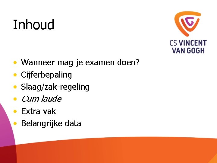 Informatieavond 15 september 2020 Voor de ouders en