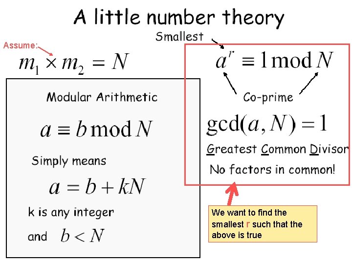 Assume: We want to find the smallest r such that the above is true Assume: We want to find the smallest r such that the above is true