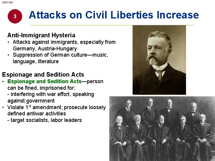 SECTION 3 Attacks on Civil Liberties Increase Anti-Immigrant Hysteria • Attacks against immigrants, especially