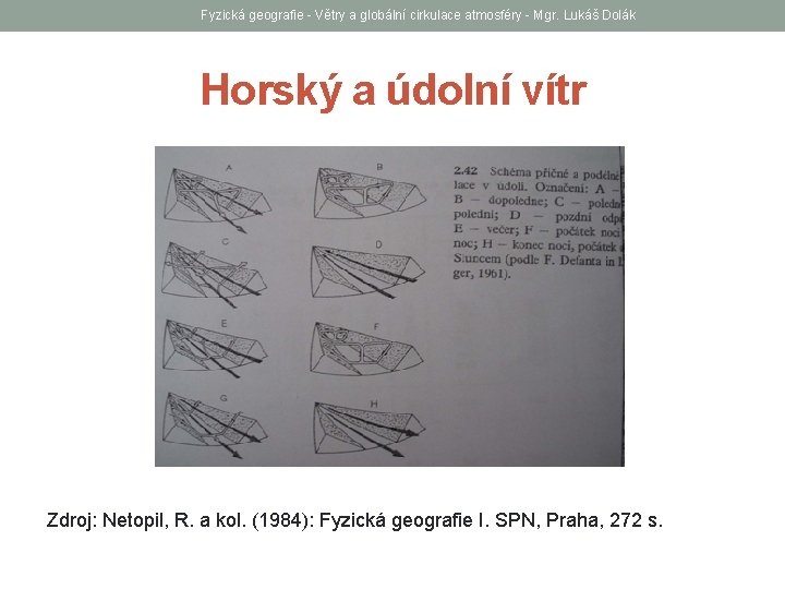 Fyzická geografie - Větry a globální cirkulace atmosféry - Mgr. Lukáš Dolák Horský a