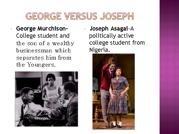  George Murchison. College student and the son of a wealthy businessman which separates