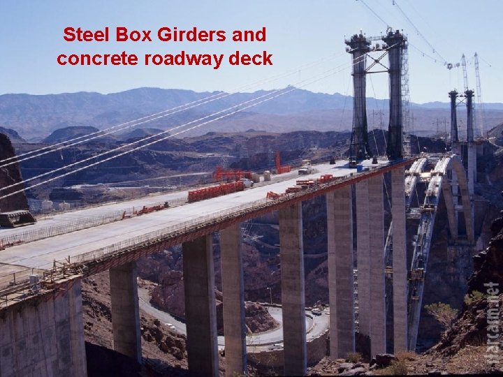 Steel Box Girders and concrete roadway deck 