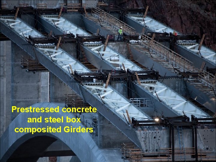 Prestressed concrete and steel box composited Girders 