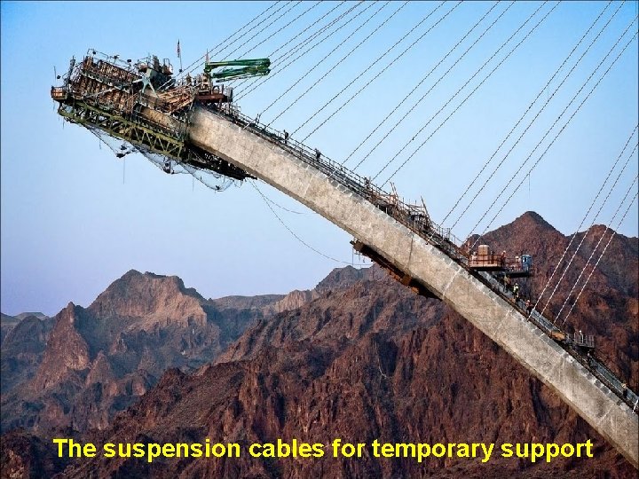 The suspension cables for temporary support 