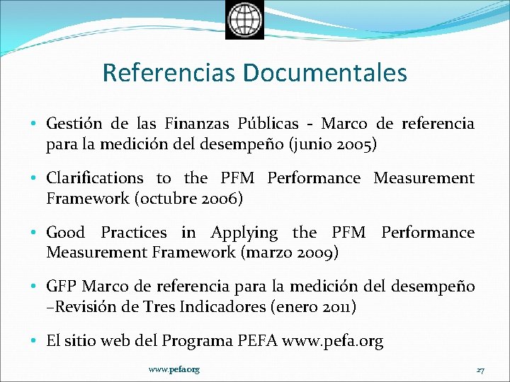 Referencias Documentales • Gestión de las Finanzas Públicas - Marco de referencia para la