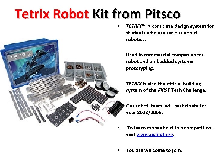 Tetrix Robot Kit from Pitsco • TETRIX™, a complete design system for students who