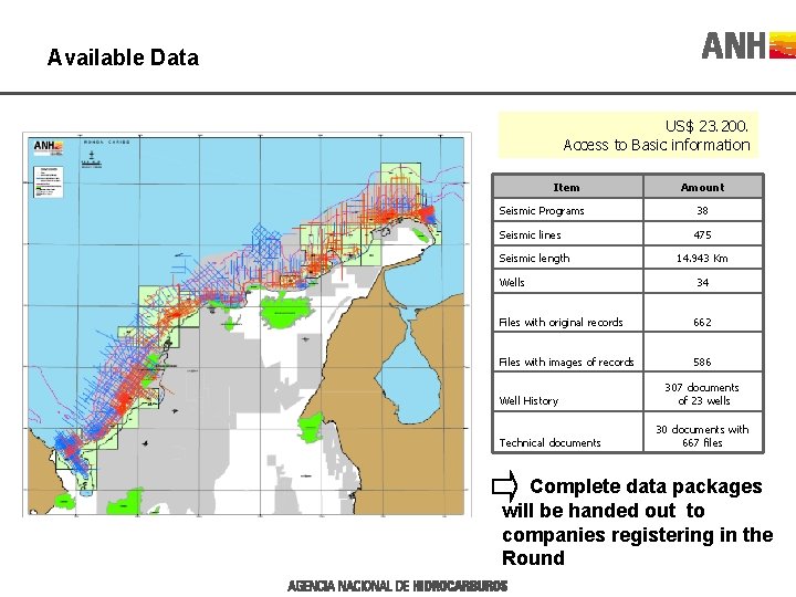 Available Data US$ 23. 200. Access to Basic information Item Amount Seismic Programs 38
