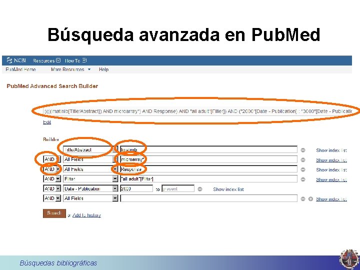 Búsqueda avanzada en Pub. Med Búsquedas bibliográficas 