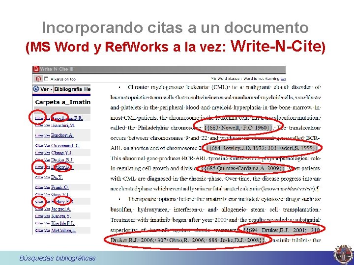 Incorporando citas a un documento (MS Word y Ref. Works a la vez: Write-N-Cite)