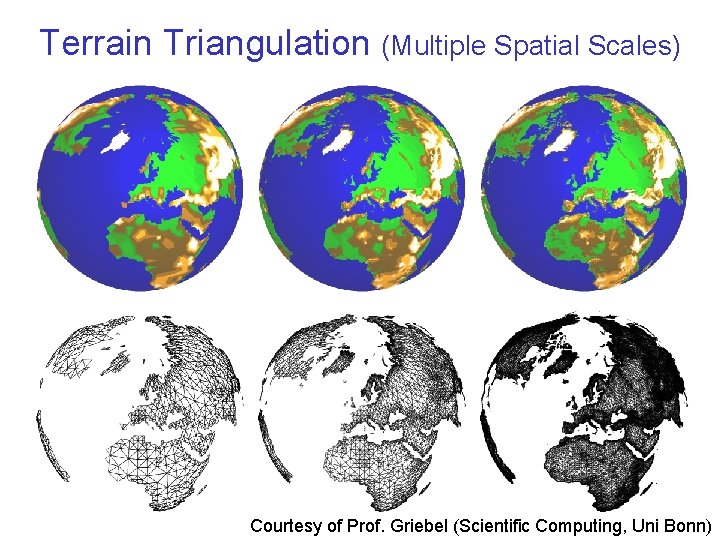 Terrain Triangulation (Multiple Spatial Scales) Courtesy of Prof. Griebel (Scientific Computing, Uni Bonn) 