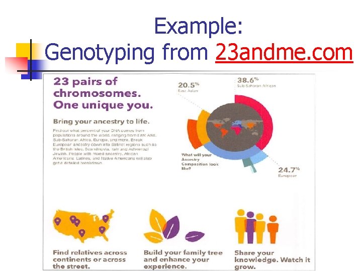 Example: Genotyping from 23 andme. com 