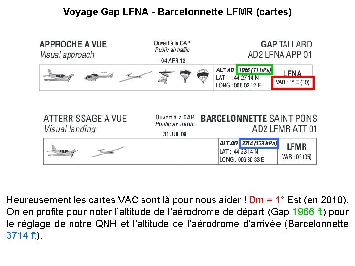 Voyage Gap LFNA - Barcelonnette LFMR (cartes) Heureusement les cartes VAC sont là pour