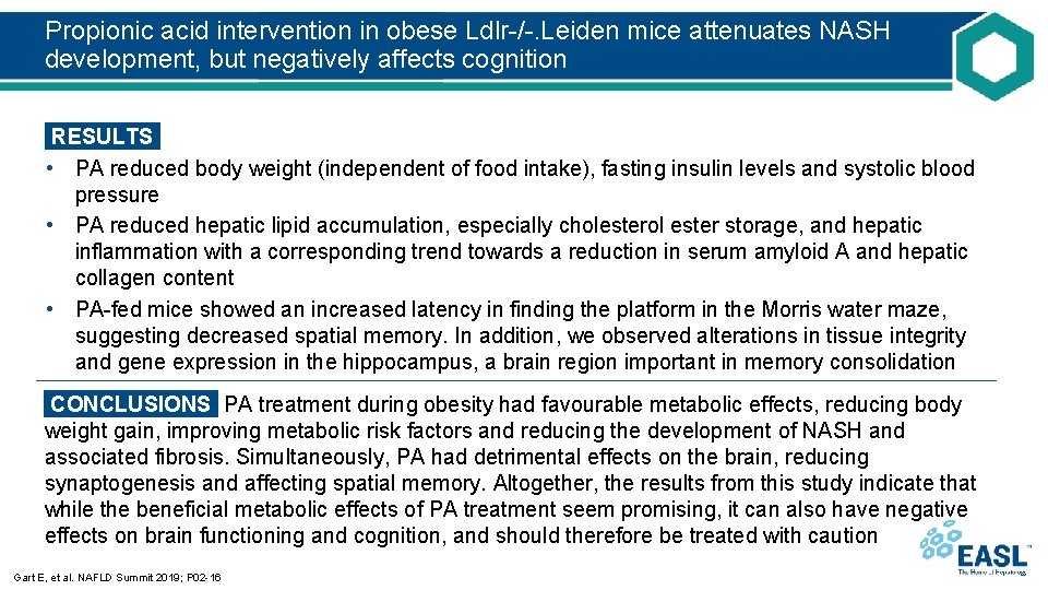Propionic acid intervention in obese Ldlr-/-. Leiden mice attenuates NASH development, but negatively affects