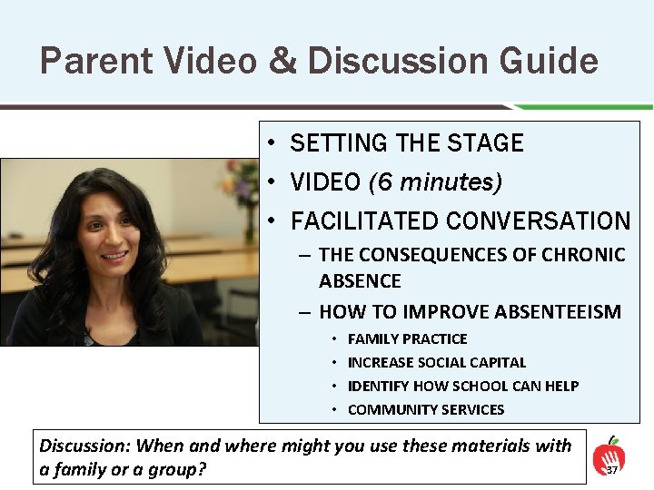 Parent Video & Discussion Guide • SETTING THE STAGE • VIDEO (6 minutes) •