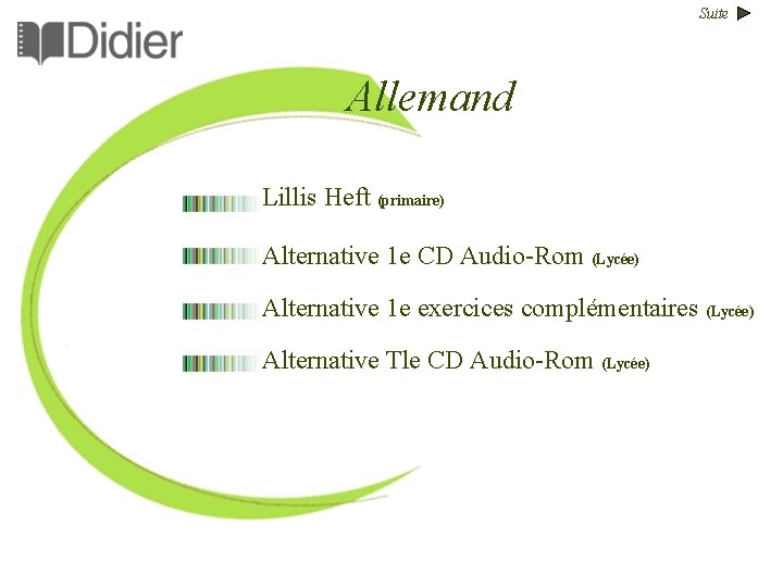 Suite Allemand Lillis Heft (primaire) Alternative 1 e CD Audio-Rom (Lycée) Alternative 1 e