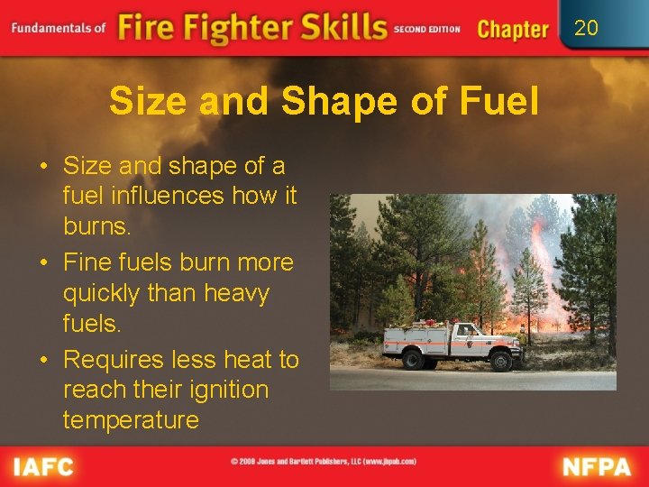 20 Size and Shape of Fuel • Size and shape of a fuel influences