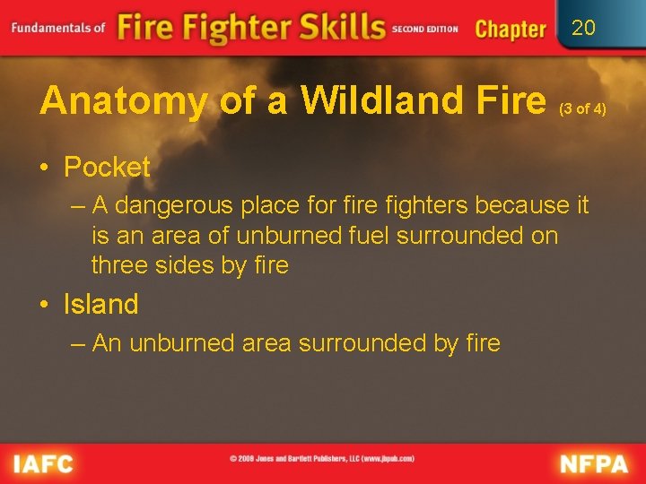 20 Anatomy of a Wildland Fire (3 of 4) • Pocket – A dangerous