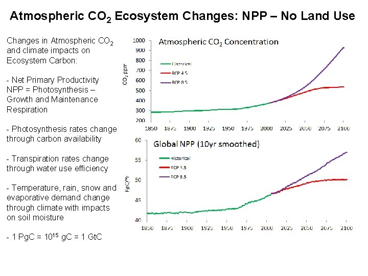 Atmospheric CO 2 Ecosystem Changes: NPP – No Land Use Changes in Atmospheric CO