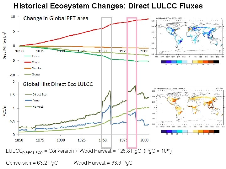 Historical Ecosystem Changes: Direct LULCC Fluxes LULCCDIRECT ECO = Conversion + Wood Harvest =