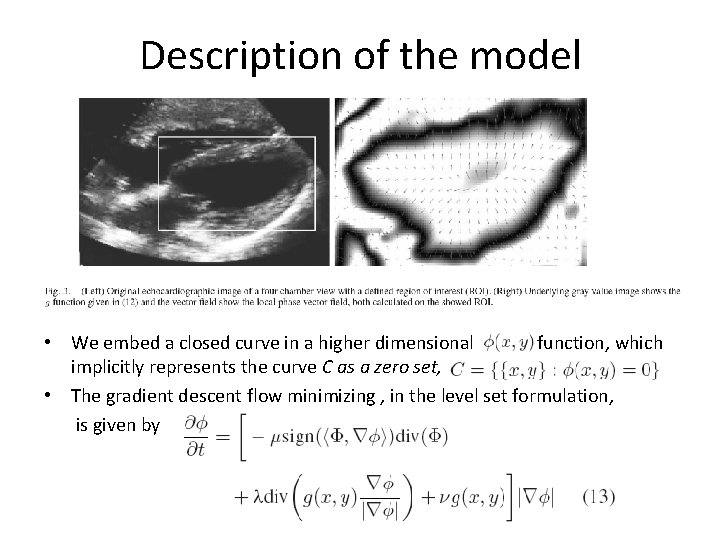 Description of the model • We embed a closed curve in a higher dimensional